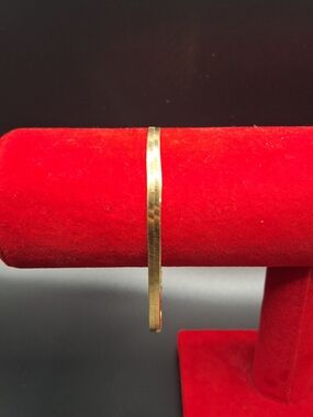 14k Gold 2 Tone Herringbone Bracelet - 925 Sterling Silver Jewelry 4.3mm 9inch